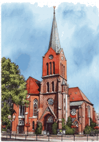 Die Abbildung zeigt die St-Marien-Kirche in Friesoythe&nbsp;&copy;&nbsp;Stadt Friesoythe